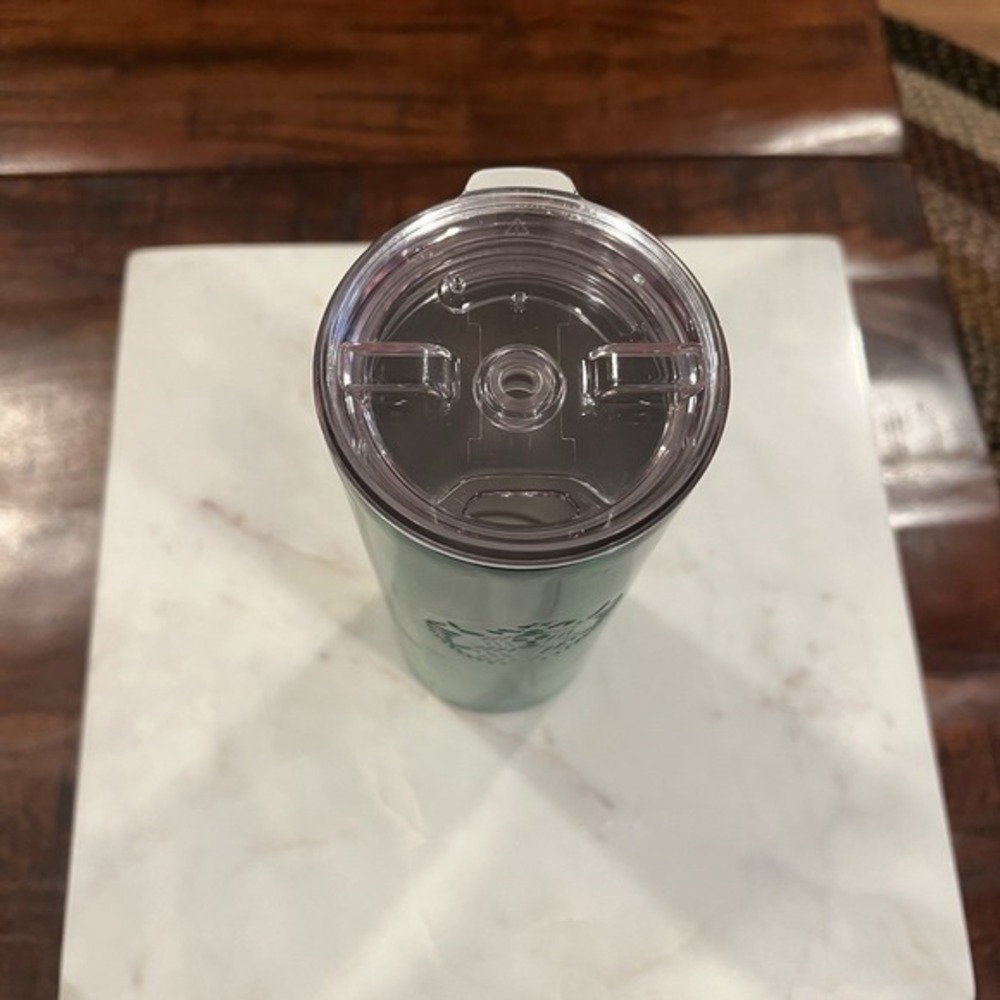 Starbucks Holiday 2020 Green Emerald 24oz Cold‎ Cup Tumbler Marble Wave - Picture 3 of 6